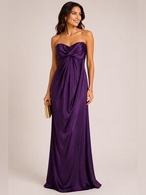 Rubber Ducky Productions Purple Cocktail Maxi Dress Size Medium Pleated NWT
